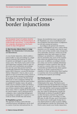 The revival of cross- border injunctions
