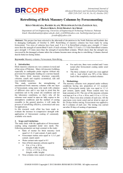 Retrofitting of Brick Masonry Columns by Ferocementing