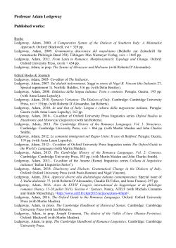 Professor Adam Ledgeway Published works: