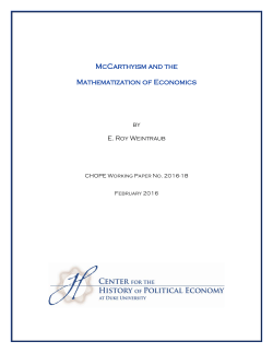 Feb 18 draft McCarthyism and the Mathematization of Economics