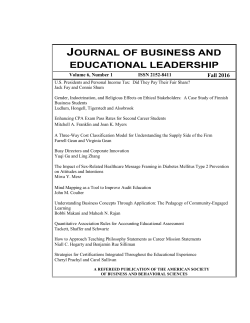 Journal of Business and Educational Leadership