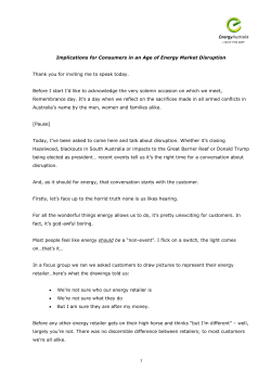 Implications for Consumers in an Age of Energy