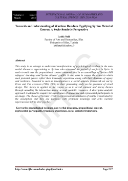 Towards an Understanding of Wartime Residues Typifying Syrian