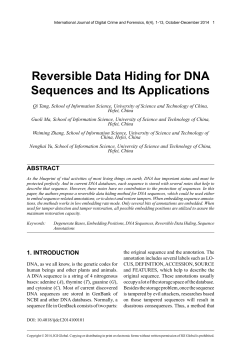 Reversible Data Hiding for DNA Sequences and Its Applications