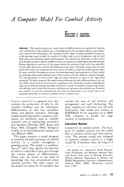 A Computer Model For Cambial Activity