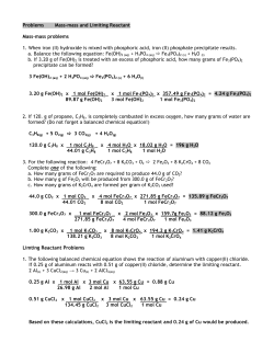 Chem 12 mass mass and L.R. answers