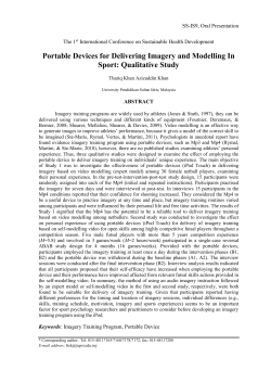 Portable Devices for Delivering Imagery and Modelling In Sport