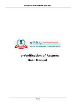 e-Verification of Returns User Manual
