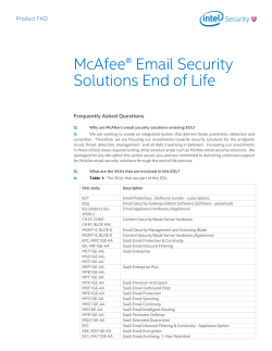 McAfee Email Security Solutions End of Life FAQ