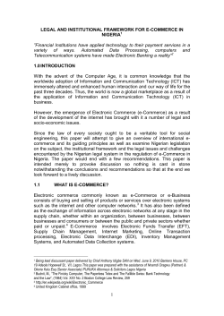 legal and institutional framework for e-commerce in nigeria