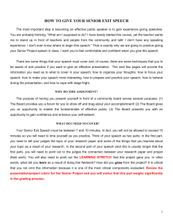 HOW TO GIVE YOUR SENIOR EXIT SPEECH