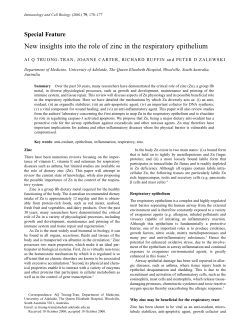 New insights into the role of zinc in the respiratory epithelium