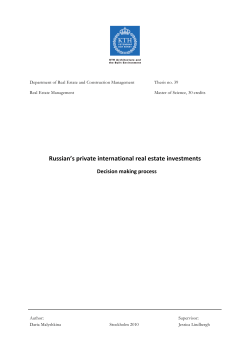 Russian`s private international real estate investments