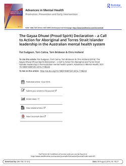 The Gayaa Dhuwi (Proud Spirit) Declaration