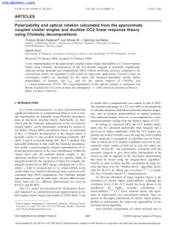 ARTICLES Polarizability and optical rotation calculated