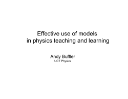 Effective use of models in physics teaching and