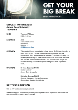 STUDENT FORUM EVENT James Cook University Townsville GET