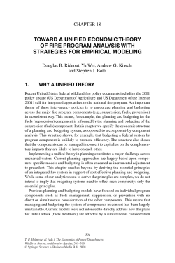toward a unified economic theory of fire program analysis with