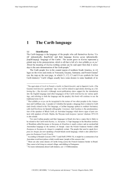 The Carib Language, excerpted from A Carib grammar and dictionary