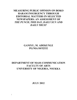 measuring public opinion on boko haram insurgency through