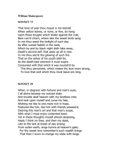 William Shakespeare SONNET 73 That time of year thou mayst in