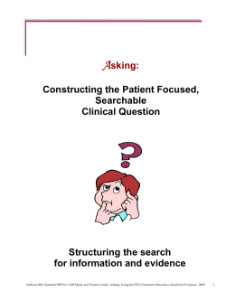 Asking: Constructing the Patient Focused, Searchable Clinical