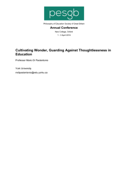 Mario Di Paolantonio - Philosophy of Education Society of Great