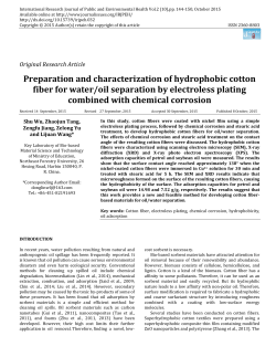 Preparation and characterization of hydrophobic cotton fiber for