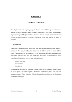 CHAPTER 3 PROJECT PLANNING