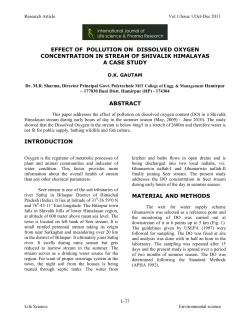 EFFECT OF POLLUTION ON DISSOLVED OXYGEN