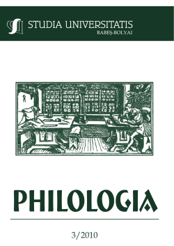 philologia - STUDIA UNIVERSITATIS Babes