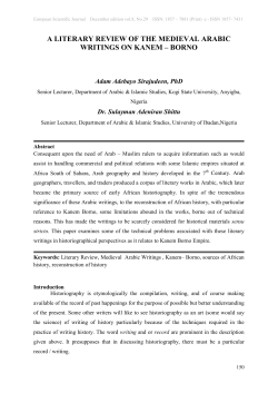 A LITERARY REVIEW OF THE MEDIEVAL ARABIC WRITINGS ON