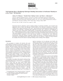 Tail Ordering Due to Headgroup Hydrogen