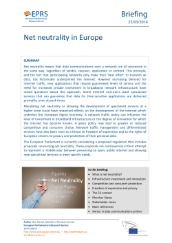 Net neutrality in Europe - European Parliament