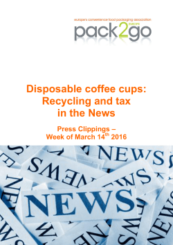 Disposable coffee cups: Recycling and tax in the