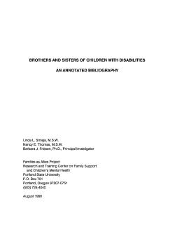 brothers and sisters of children with disabilities an