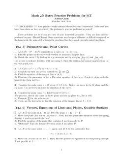 Math 2D Extra Practice Problems for MT (10.1