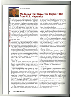 Mediums that Drive the Highest ROI from u.s. Hispanics