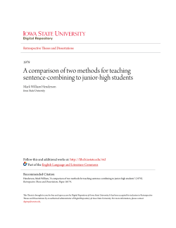 A comparison of two methods for teaching sentence