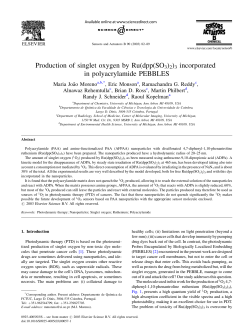 Production of singlet oxygen by Ru(dpp(SO3)2)3 incorporated in