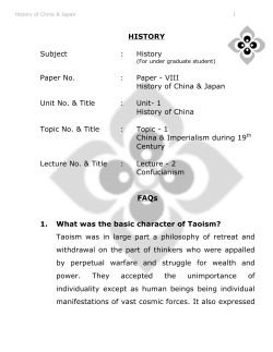 HISTORY Subject : History Paper No. : Paper