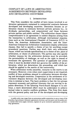 Conflict of Laws in Arbitration Agreements between Developed and