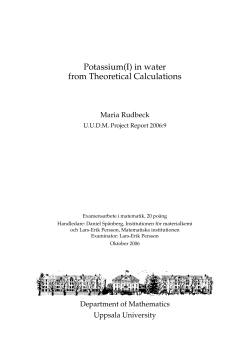 Potassium(I) in water from Theoretical Calculations