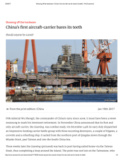 China`s ᳨rst aircraft-carrier bares its teeth