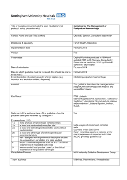 Postpartum Haemorrhage - Nottingham University Hospitals