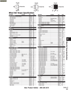 Wheel Nut Torque Specifications - CTE-Auto