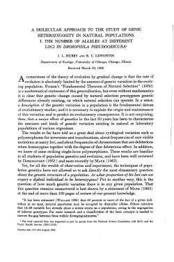 A Molecular Approach to the Study of Genic Heterozygosity in