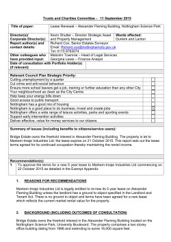 lease renewal - alexander fleming building, nottingham science park
