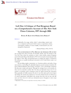 Left Out: A Critique of Paul Krugman Based on a Comprehensive
