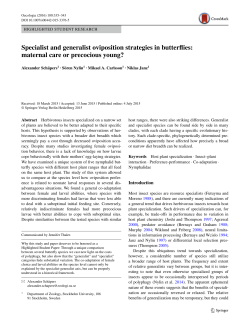 Specialist and generalist oviposition strategies in butterflies